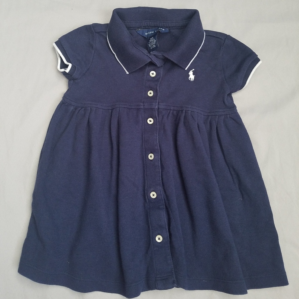 Ralph Lauren Baby Girl Navy Blue Dress 18 months